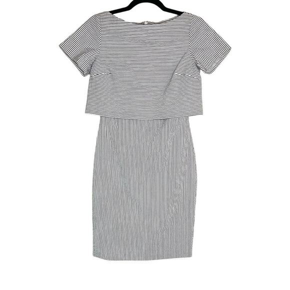 Banana Republic Gray and White Seersucker Layered Dress 0 - Picture 1 of 10